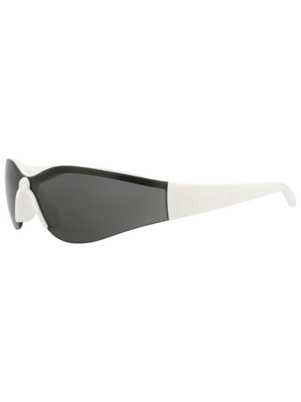 New Gucci Womens Shield/Wrap White White Grey Fashion Designer Sunglasses